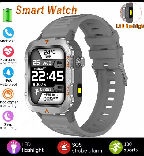 Men Sports Smart Watch 1.71 Screen Blood Oxygen Bluetooth Talking Watch Multi Sport LED Flashlight Outdoor Smart Watch MA27